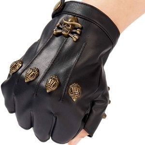 Leather Fingerless Gloves/Steampunk